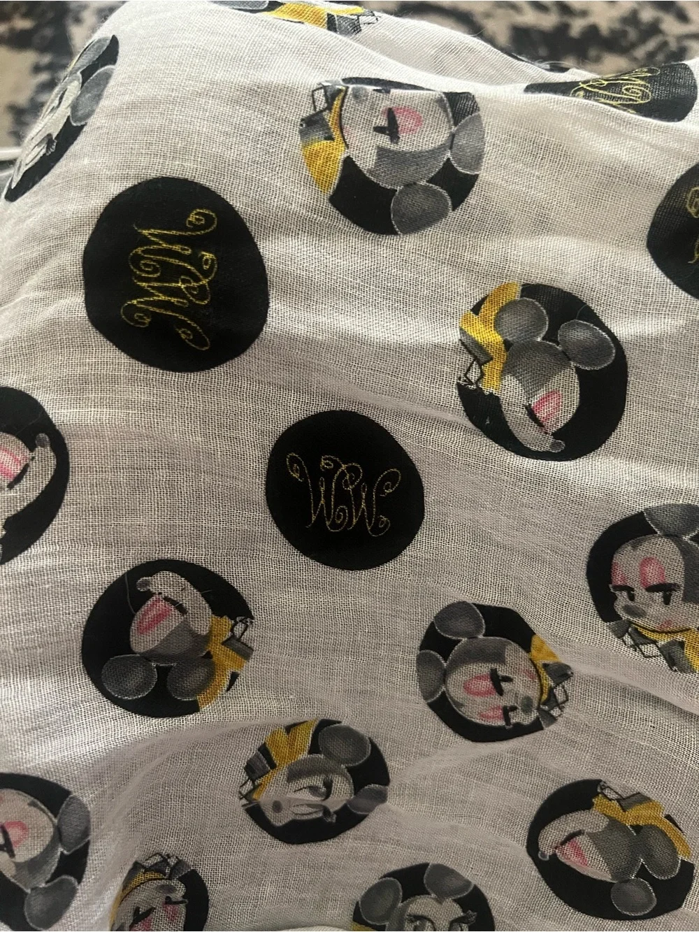 Disney Store Mini Mouse Lightweight White Printed Scarf - Women's Accessory